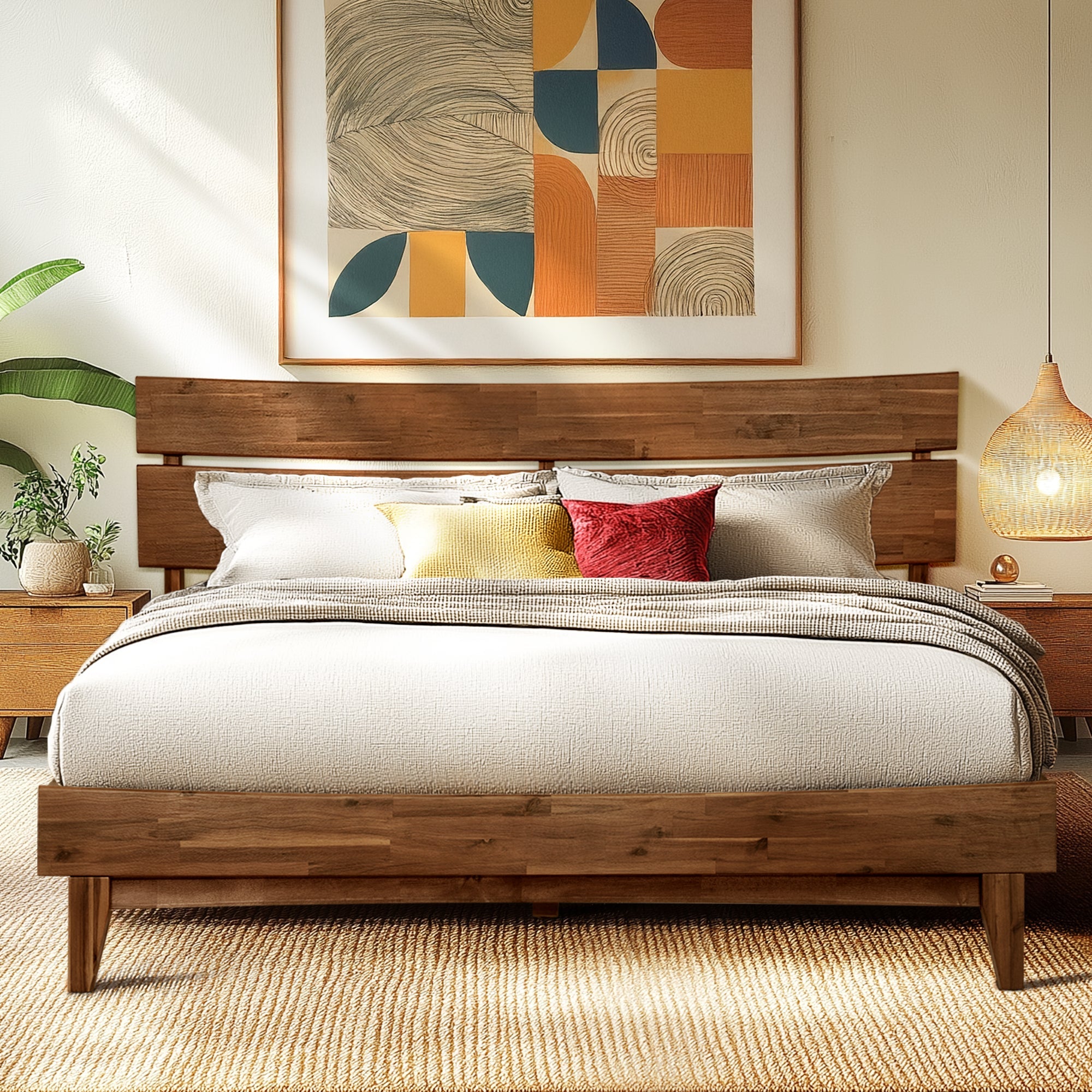 Aurora Solid Wood Bed Frame