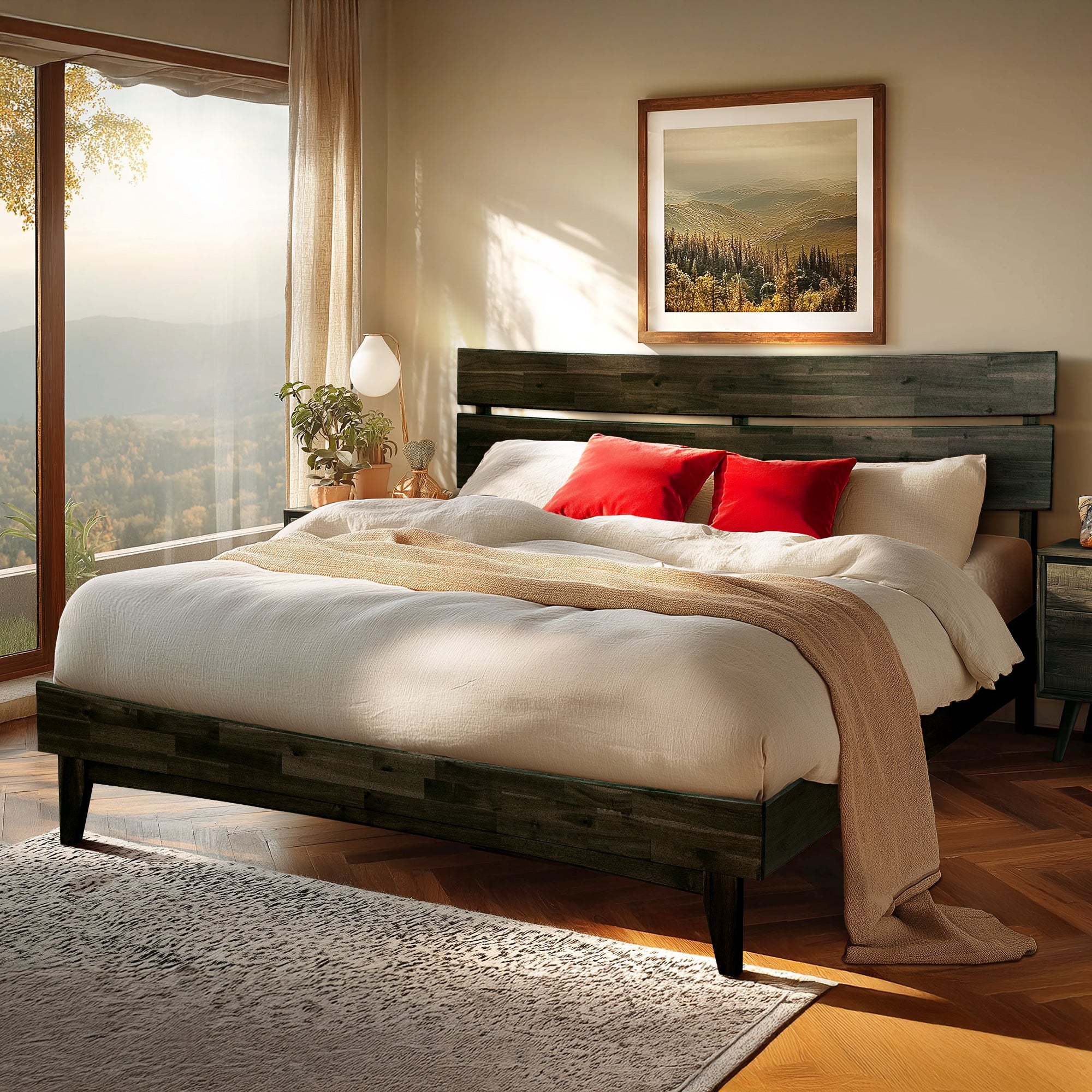 Aurora Solid Wood Bed Frame